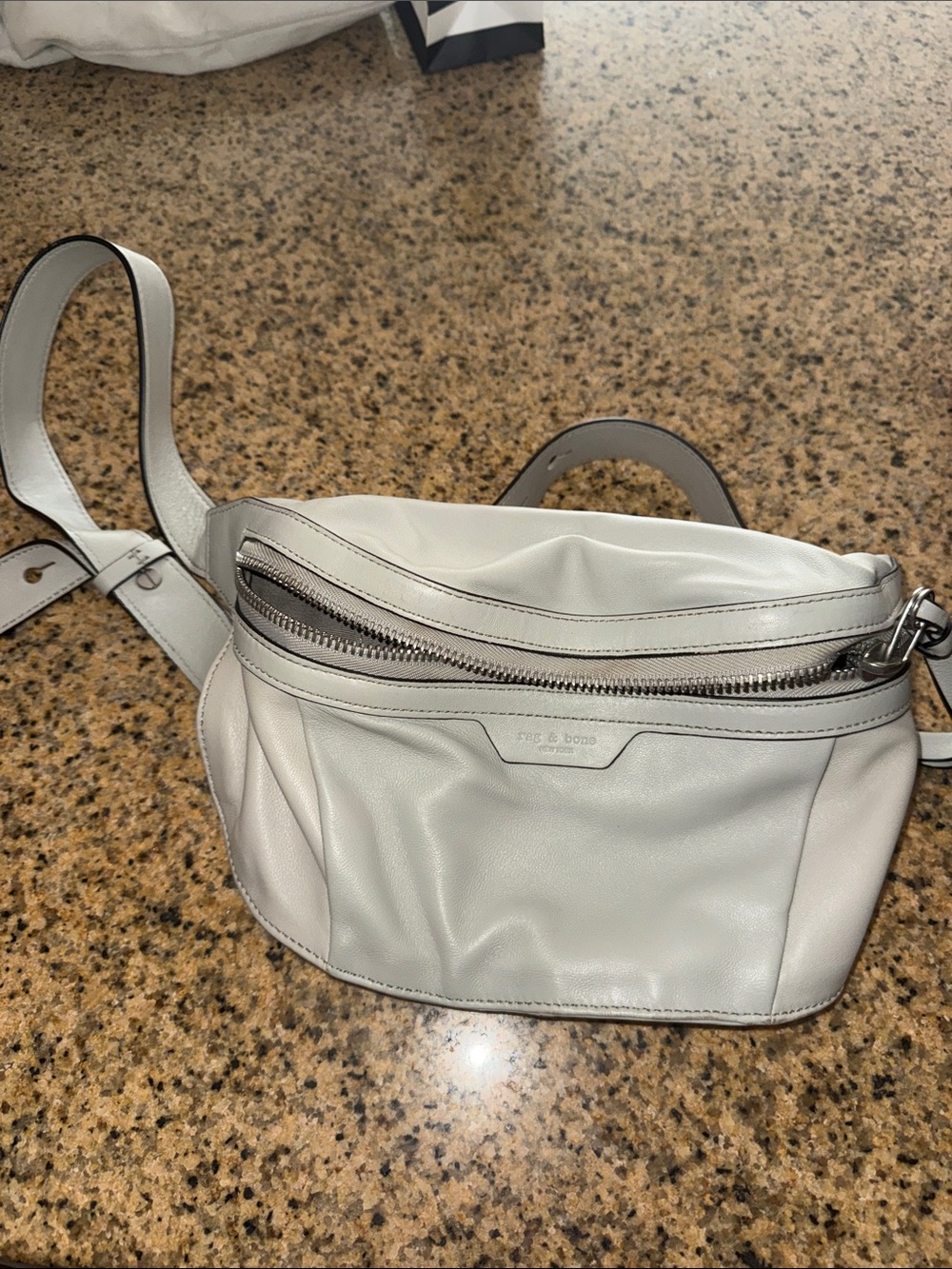 Rag&Bone White Leather Crossbody Belt Bag